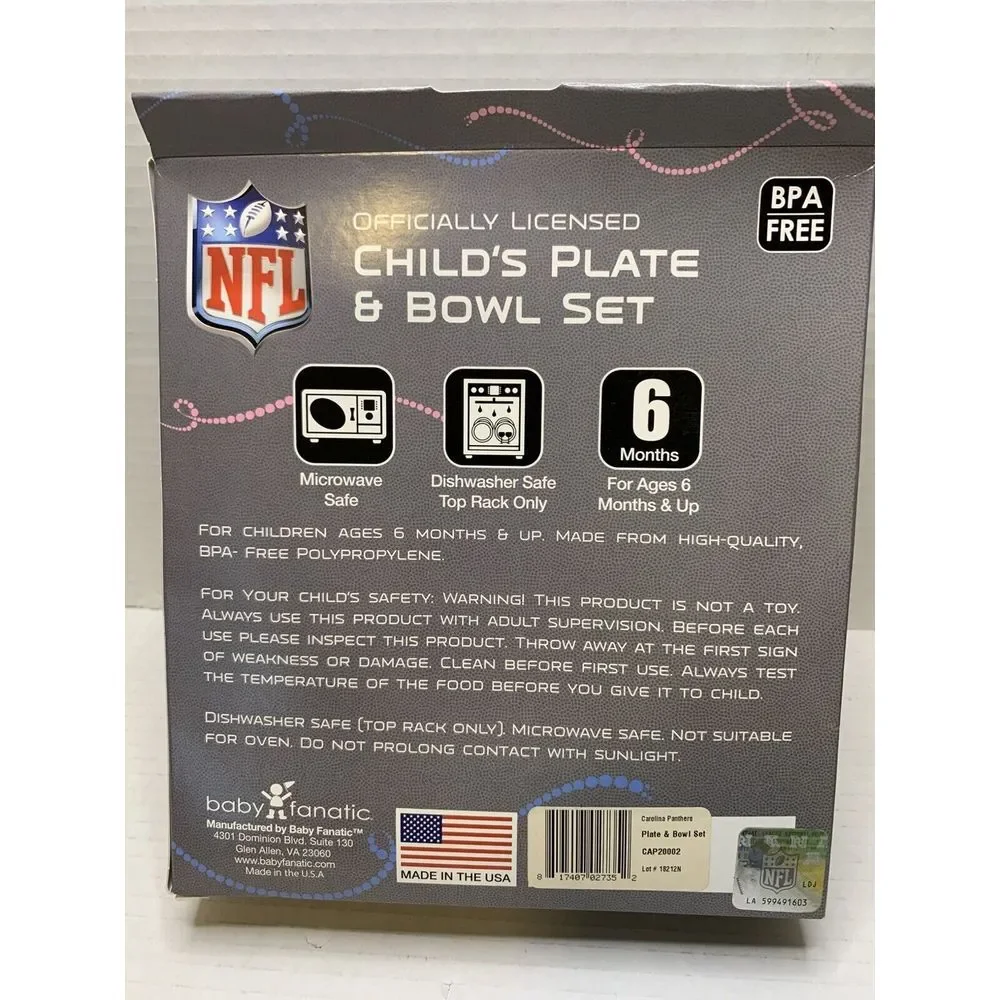 NFL Carolina Panthers‎ Child's Plate And Bowl Set NFL kids